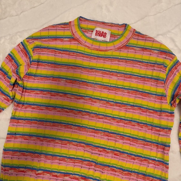EUC SOLID & STRIPED Max Sweater S Random Spacedye Multicolor - Picture 2 of 4